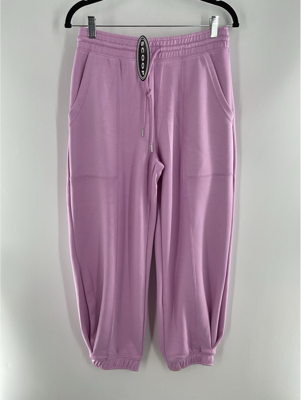 Scoop Women’s S Scuba Barrel Pant Cotton Rose Sweat Pants Pockets NWT 002